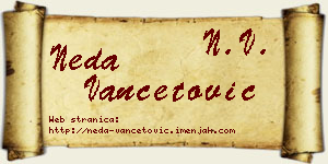 Neda Vančetović vizit kartica
